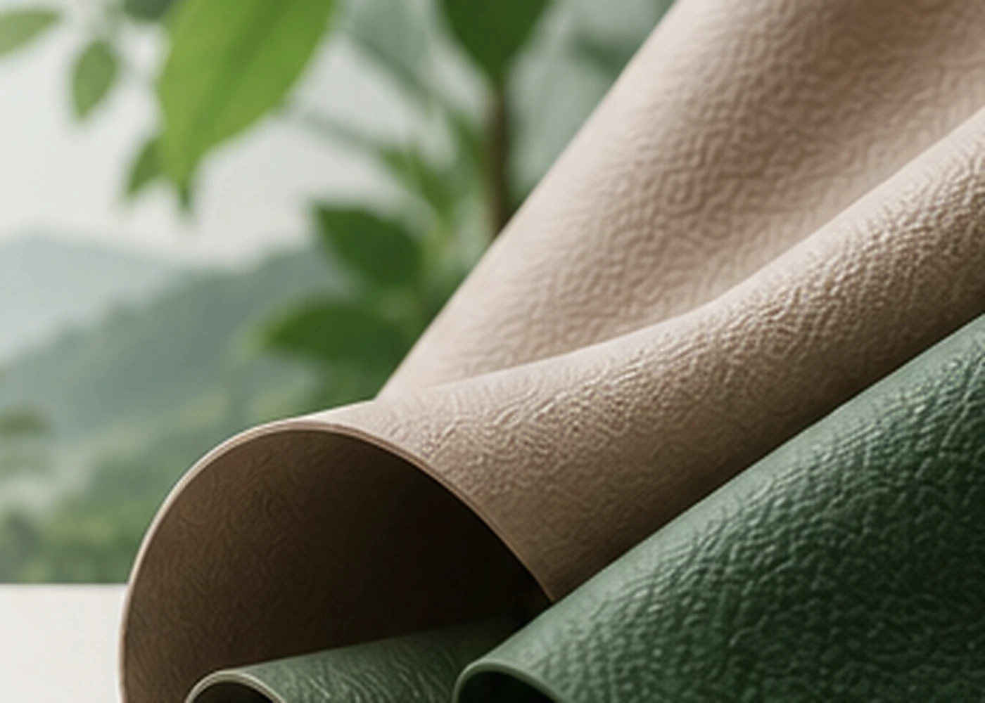Silicone leather rolls in natural colors